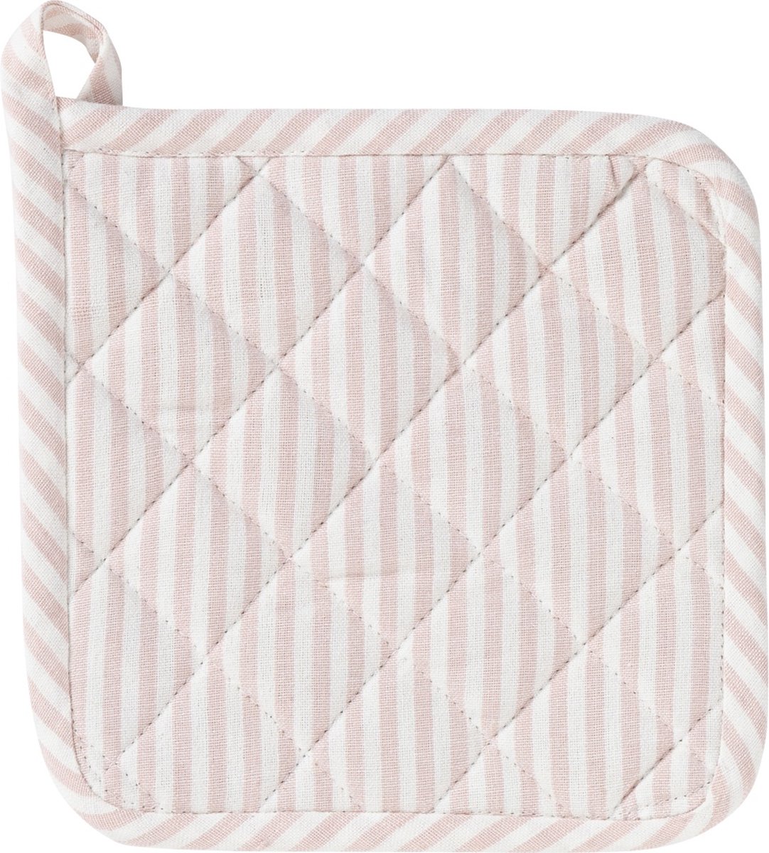 Medium Fine Stripe Pannenlap Onderzetter soft roze 20x20cm