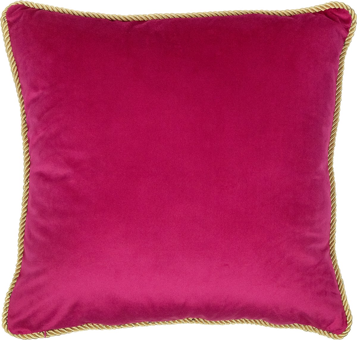 Mars & More kussen fluweel goud fuchsia 45x45cm Roze