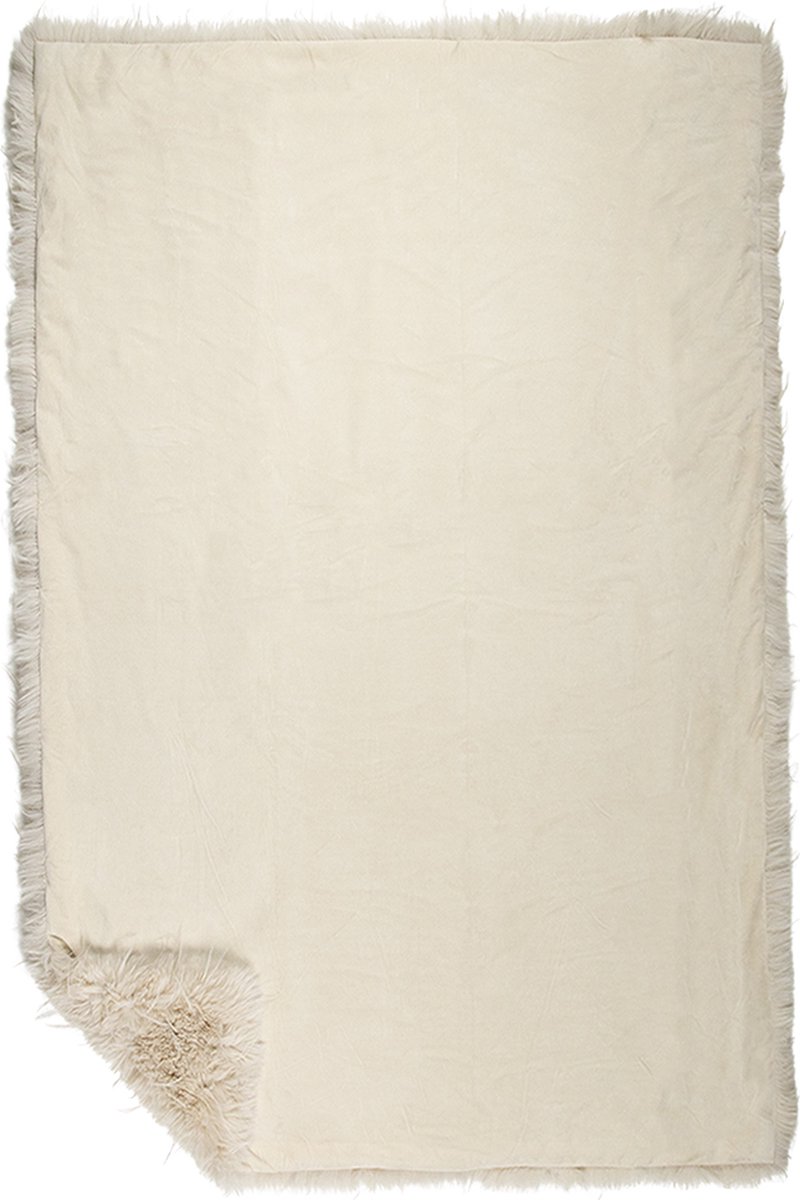 Mars & More plaid teddy langhaar pluk beige 130x170cm