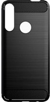 Shop4 - Geschikt voor Huawei P Smart Z Hoesje - Zachte Back Case Brushed Carbon Zwart
