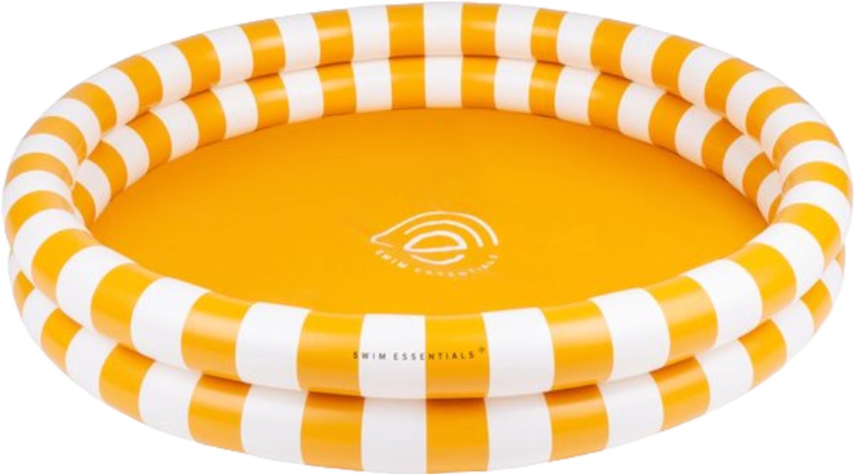 Swim Essentials Opblaasbaar Zwembad - Baby & Kinder Zwembad – Geel/Wit Gestreept - Ø 100 cm