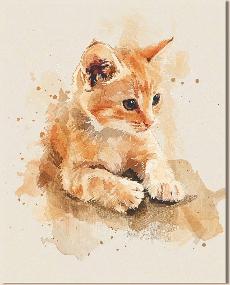 10x Dieren geboortekaartje met kitten voor Jongen of Meisje | A4 formaat (21x29.7 cm) | Wenskaart Geboorte