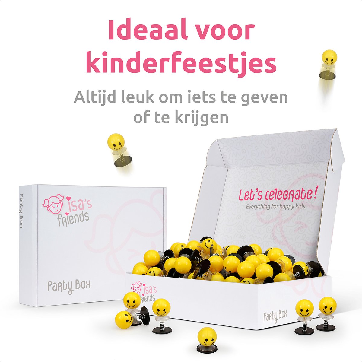 Isa's Friends® - Uitdeelcadeautjes Bouncing Smileys - 48 stuks - Traktatie — afbeelding 3