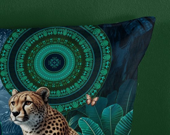 HIP dekbedovertrek mandalas & luipaard - 2 persoons 200x200/220 cm - Multi - 100% Katoen satijn van Merkloos — afbeelding 3