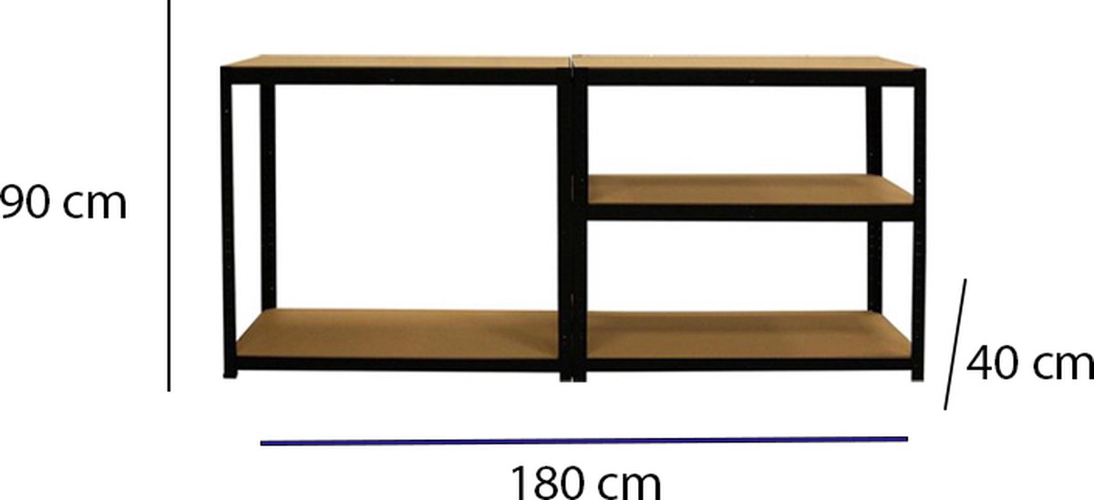 The Shopfitting Shop Heavy Duty 5 Tier Boltless Rekken Unit BLAUW Kas Garage Utility Home Storage Rack 1800x900x400