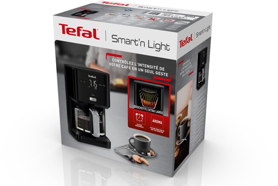 Tefal Smart & Light CM6008 - Filter koffiezetapparaat - 1.25L - Digitaal Display met Timer - 15 Kopjes - Warmhoudfunctie - Zwart