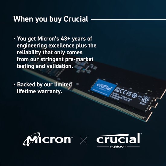 Crucial CT2K8G48C40U5 - RAM-geheugen - DDR5 - 16GB - 2x 8GB - DIMM