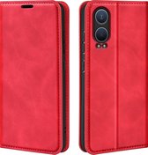 MobyDefend Hoesje - Geschikt voor OnePlus Nord CE 4 Lite - Luxe Wallet Bookcase (Magnetische Sluiting) - Rood