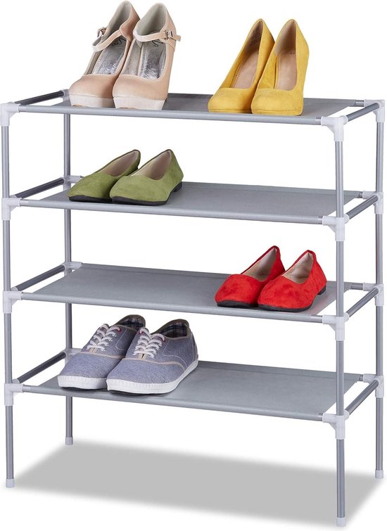 Decopatent® Schoenenrek Voor 12 Paar Schoenen - Schoenen Rek Bamboe Hout Met 3 Etages Opbergrek Badkamerrek 60 X 25 X 66 Cm