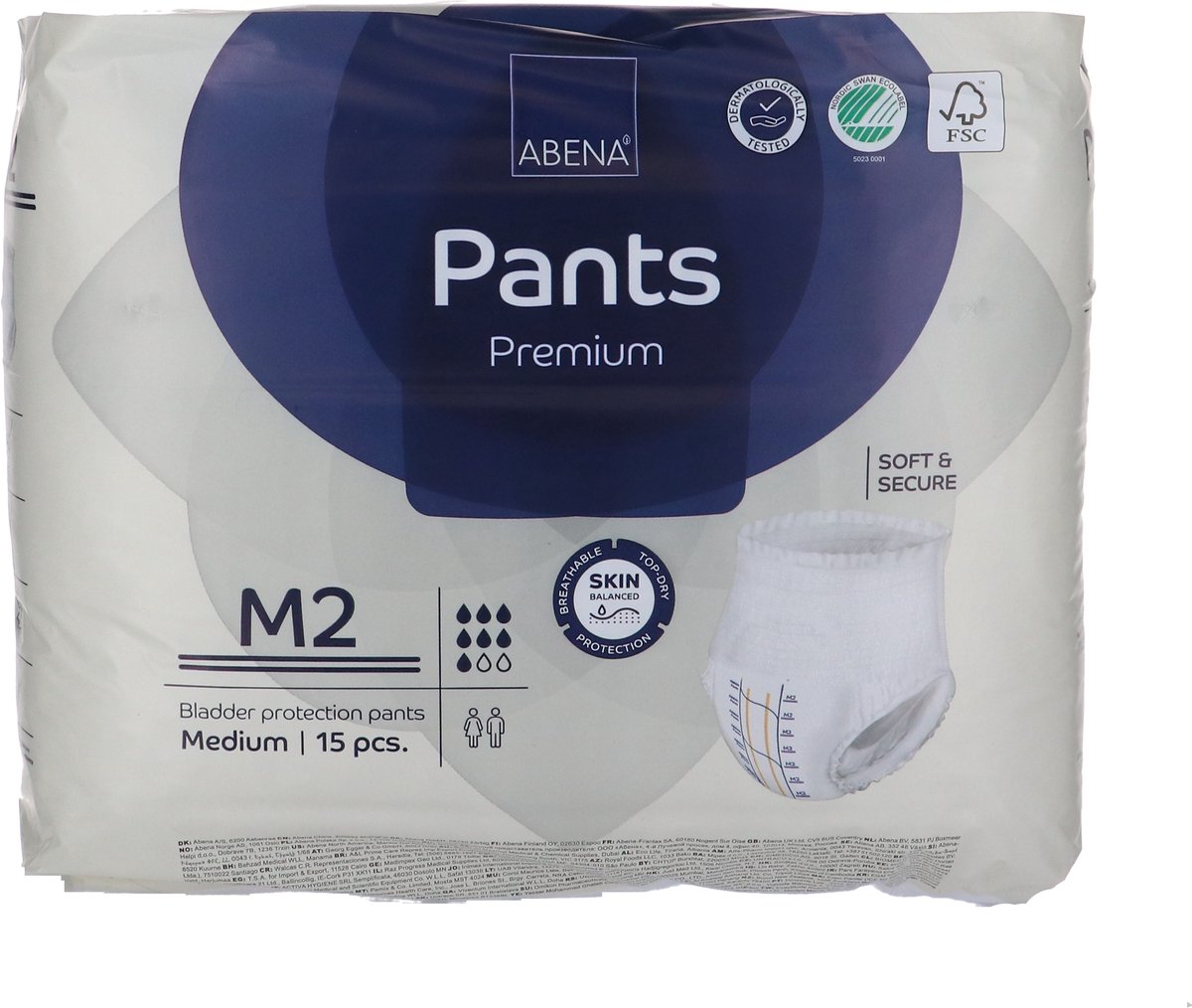 Goedkoopste Voordeelverpakking van 3 x Abena Pants Premium M2 1900ml, 15 stuks