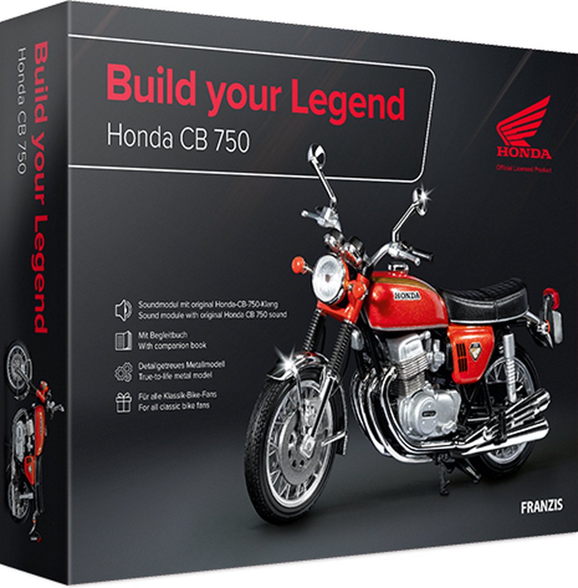 Franzis Modelbouwpakket Auto's - 67215 Honda CB 750 Motorfiets - Bouw Jouw Legende! Metalen - 1:24 -