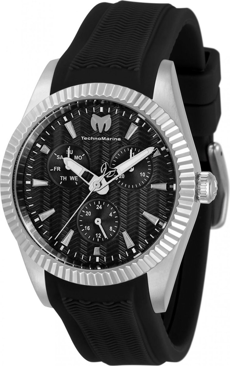 TechnoMarine Sea TM-719029 Dames Horloge - Waterdicht - Analoog - Quartz Uurwerk - Roestvrij Staal met zwarte Wijzerplaat - 38mm