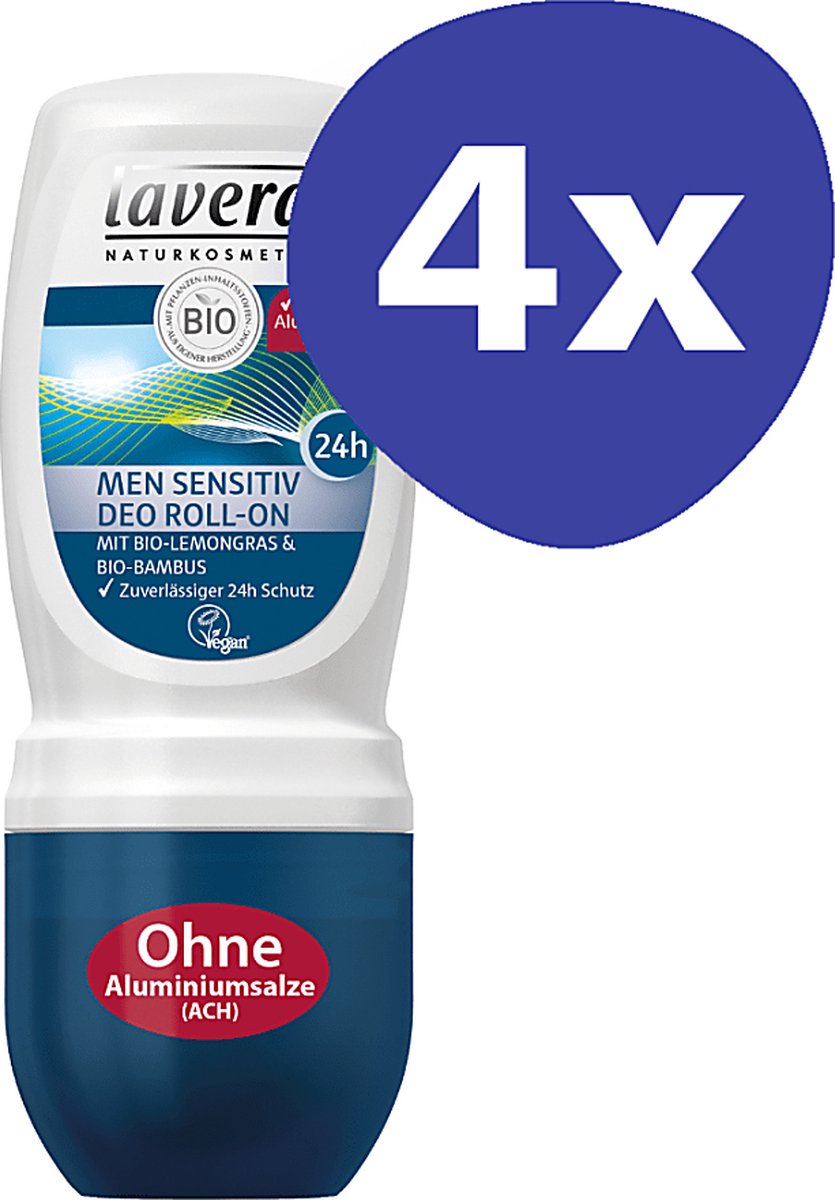 Goedkoopste Lavera Men Refreshing 24H Deodorant Roll-on (4x 50ml
