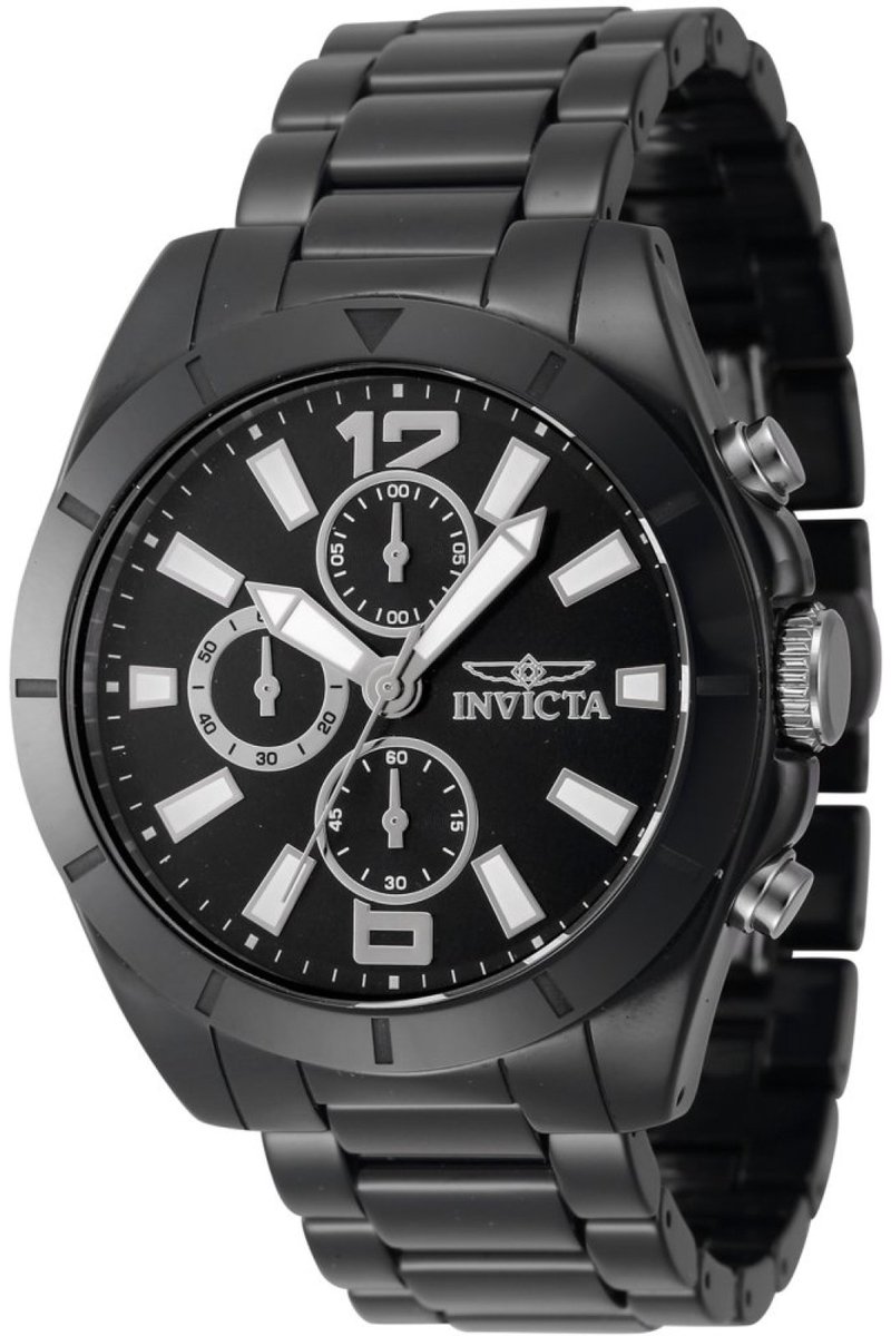 Invicta Ceramics 47333 Heren Horloge - Waterdicht - Analoog - Quartz Uurwerk - Keramisch met zwarte Wijzerplaat -44mm