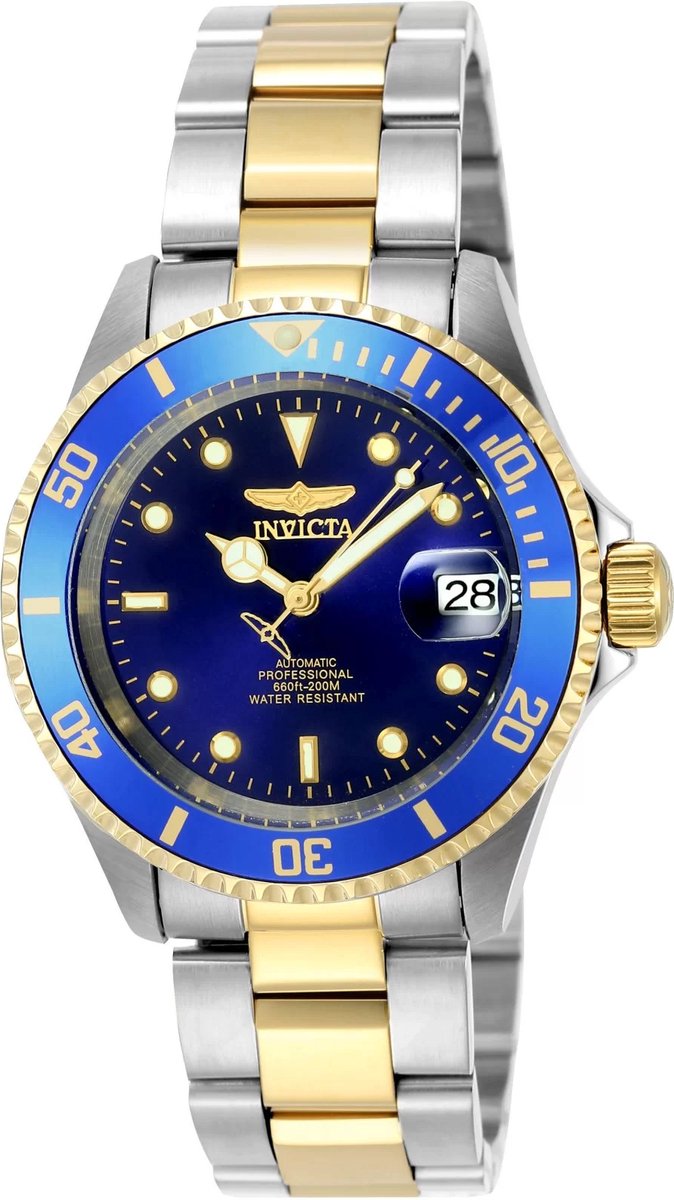 Invicta Pro Diver 8928OB Heren Horloge - Waterdicht - Analoog - Automatisch Uurwerk - Roestvrij Staal met blauwe Wijzerplaat - 40mm