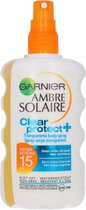 3x Garnier Ambre Solaire Clear Protect SPF15 200ml