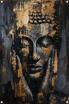 Buddha tuinposter - Sculpture poster - Tuinposters Gold - Posters buiten - Tuin posters - Poster tuinposter 60x90 cm