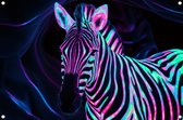 zebra posters - dier posters - Tuinposters achtergrond - Wanddecoratie buiten - Poster tuin - Tuindecoratie tuinposter 105x70 cm