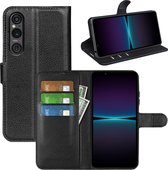 Sony Xperia 1 VI Hoesje - MobyDefend Kunstleren Wallet Book Case (Sluiting Voorkant) - Zwart - GSM Hoesje - Telefoonhoesje Geschikt Voor Sony Xperia 1 VI