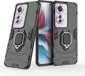 Oppo Reno 11F Hoesje - MobyDefend Dubbelgelaagde Pantsercase Met Standaard - Zwart - GSM Hoesje - Telefoonhoesje Geschikt Voor Oppo Reno11 F