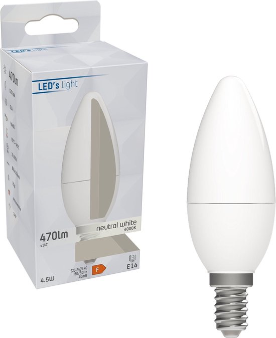 LED's Light E14 LED Kaarslamp - 470 lm - Koud wit licht - 1 lamp
