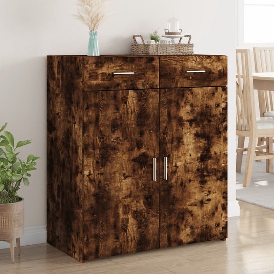 Buffet vidaXL 80 x 42,5 x 93 cm, bois traité, couleur chêne fumé
