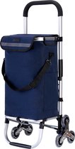 Chariot de courses Packaway à 6 roues pour escaliers - 40L - caddie - fonction diable - BLEU