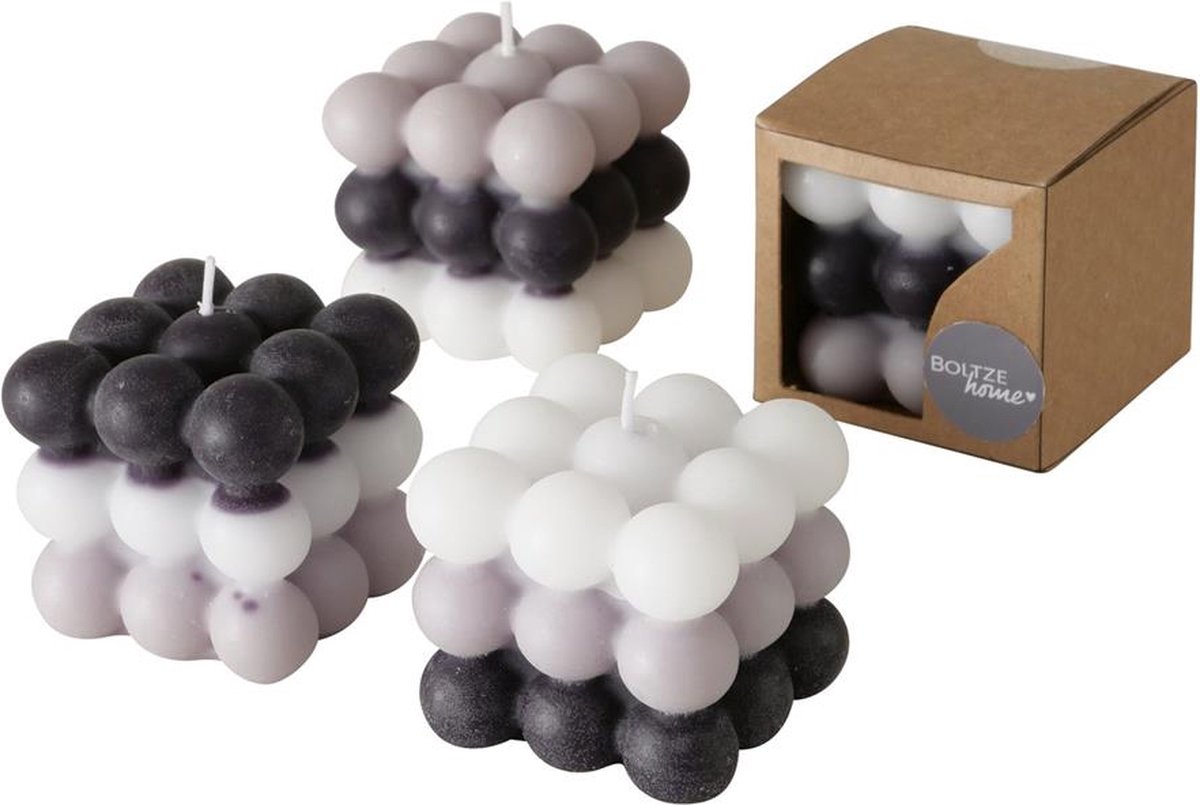 Bubbelkaars multi 6xh5,5cm zw/grijs/wit