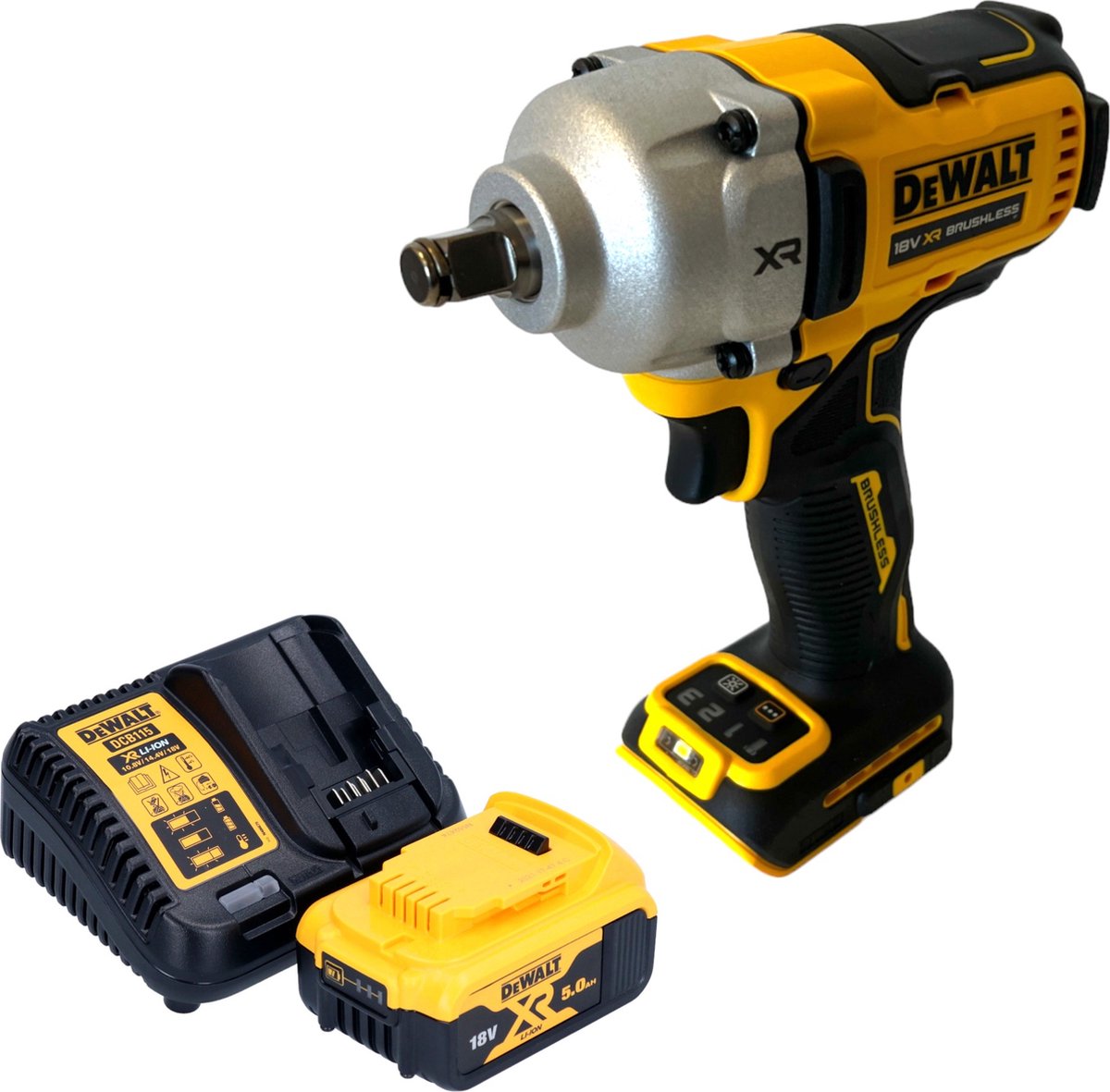 DeWalt DCF 891 P1 accu slagmoersleutel 18 V 1084 Nm 1 2 borstelloos + 1x oplaadbare accu 5.0 Ah + lader