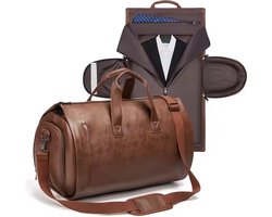 Avoir Avoir® - multifunctioneel reistas - 2 in 1 opvouwbare opbergtas- gym - bagagetas - zakenreizen - sport tas - training tas - kledingtas met schoenenvak - weekendtas PU leer Bruin- travel - duffel bag