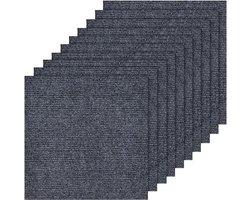 Tapijttegels Zelfklevende 30x30 cm Set van 10 Antislip Duurzaam Kantoor Donkergrijs Tapijttegels
