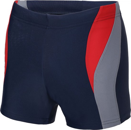 Ladeheid LA-LA40-255-SO Heren Zwembroek - Zwemshorts - sneldrogend - Koordsluiting - Polyester & Elastaan - Marineblauw/Rood/Grijs - 5XL