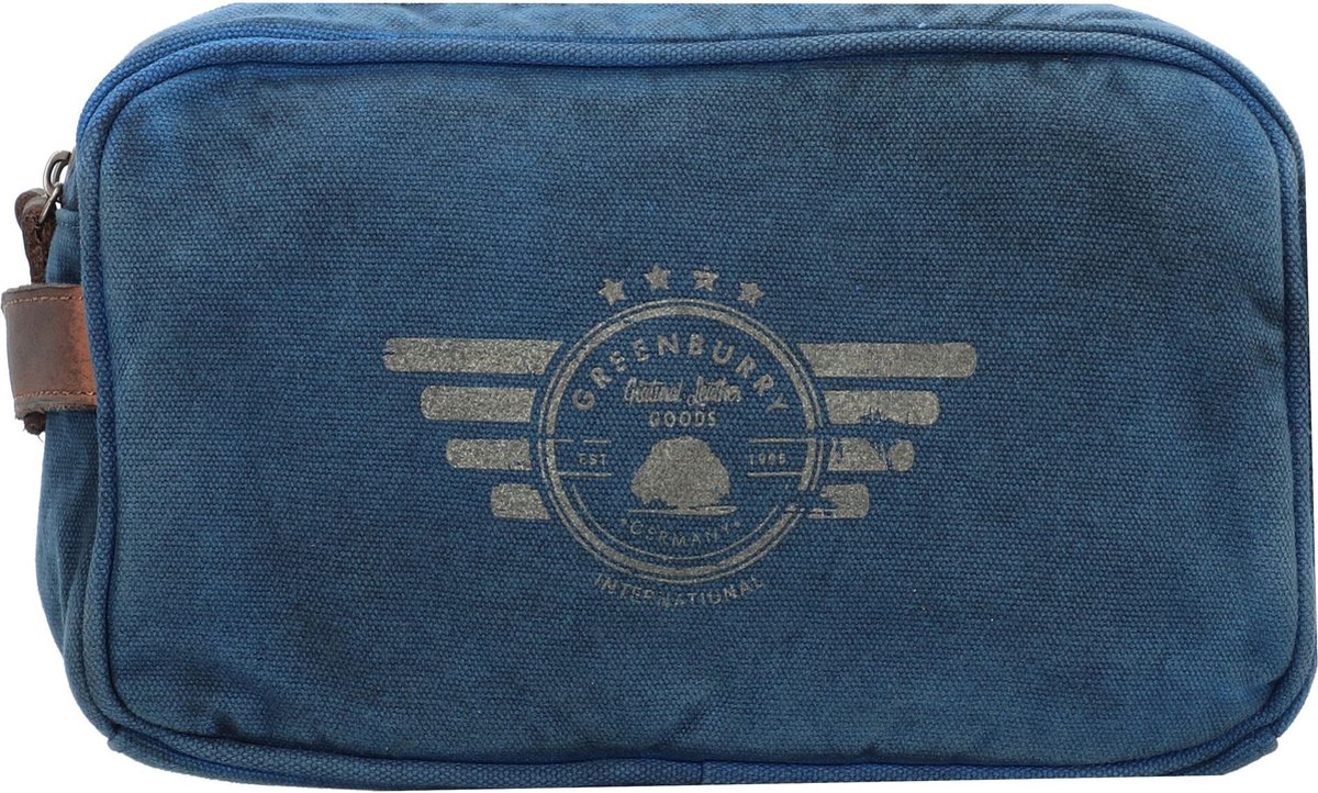 Greenburry Vintage Aviator Toilettas 26 cm - 5 L - Ritssluiting - blue