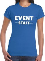 Event staff / personeel tekst t-shirt blauw dames S