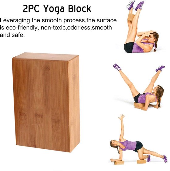 Yogablok van 100% natuurlijke bamboe - set van 2 stuks — afbeelding 5