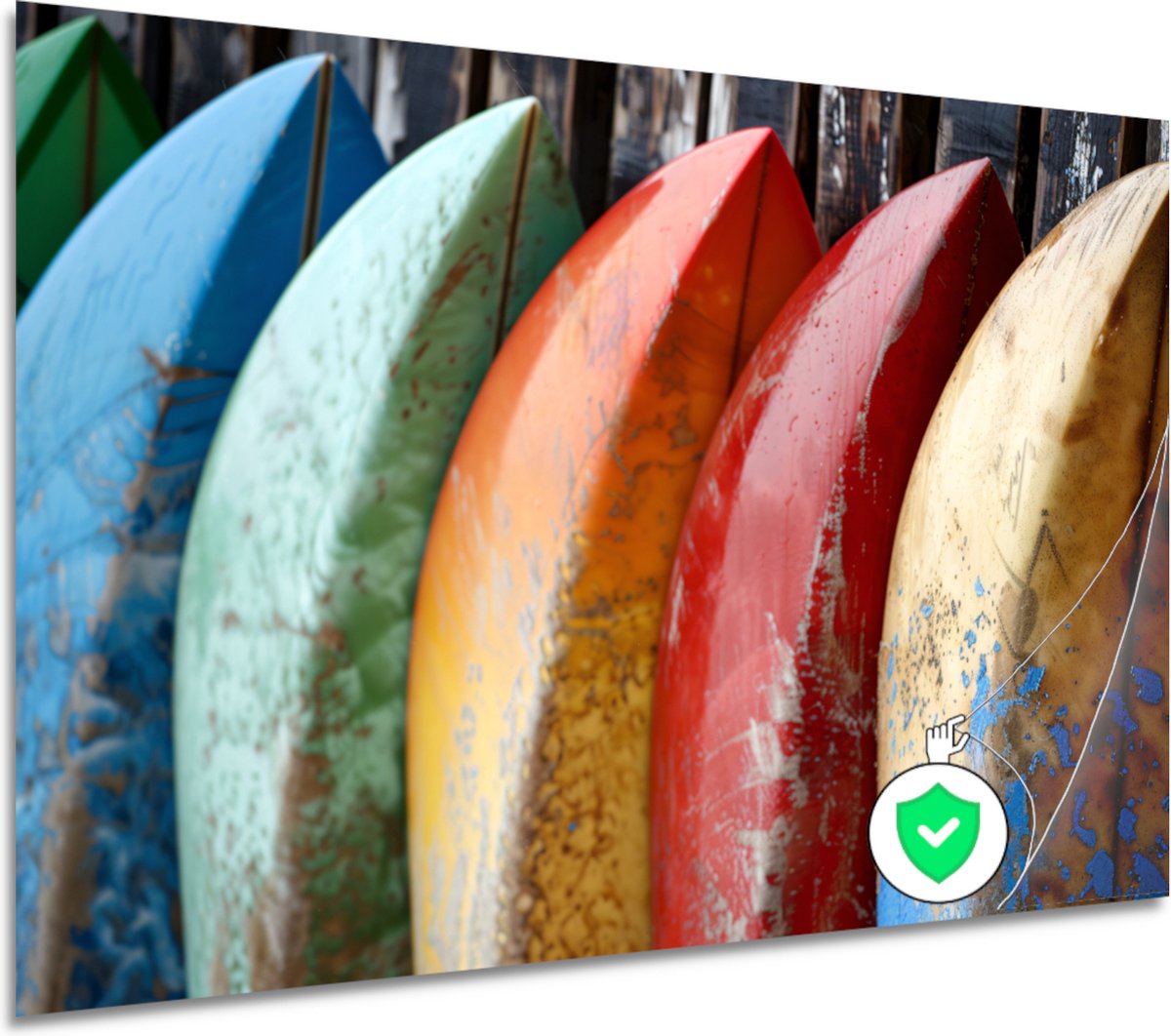 Surfboards poster - Sport wanddecoratie - Poster Muur - Wanddecoratie landelijk - Poster woonkamer - Muurdecoratie slaapkamer poster 75x50 cm