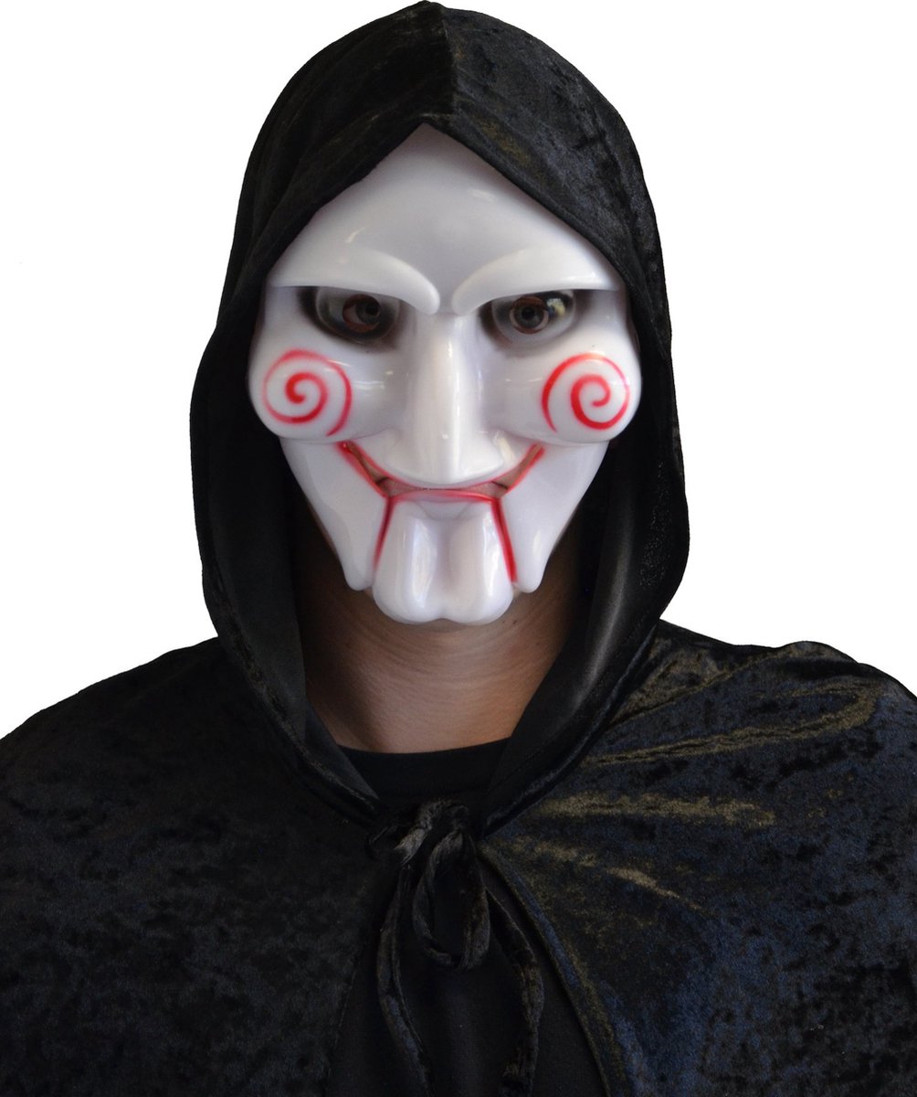 Partychimp Gezichtsmasker Saw Halloween Masker Voor Bij Carnavalskleding Heren Carnavalskleding Dames Carnaval Accessoires Carnaval-Wit