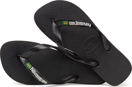 Chaussons Unisexe Havaianas Brasil Logo - Noir - Taille 45/46