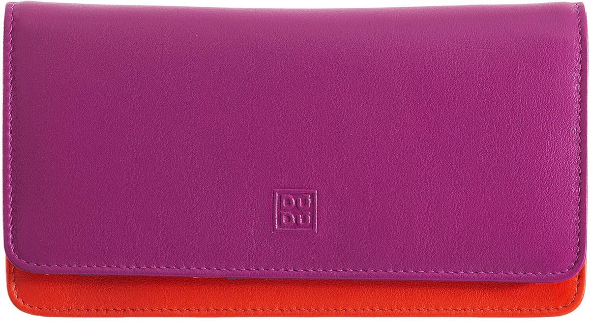 DuDu Portemonnee RFID Leer 17,5 cm - Dames - Horizontaal - fuchsia