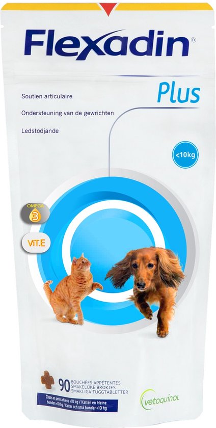 Flexadin Gewricht supplement Flexadin Plus Kleine Hond en Kat - 90 brokjes