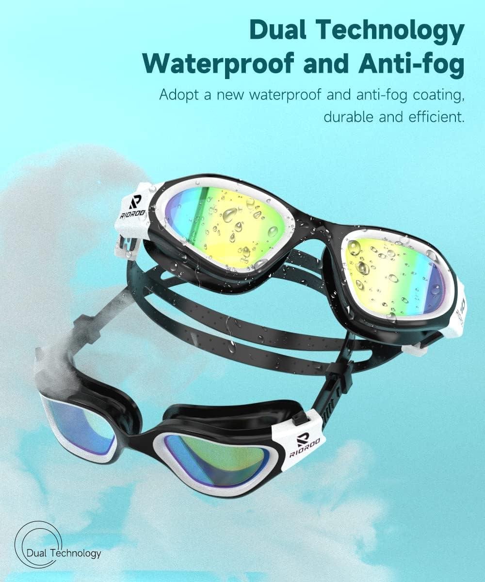 Lunettes De Natation Hippodance - Anti-buée, Polarisées, Protection UV, Pour Adultes Et Ados
