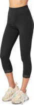 Merry Style MS-MS10-224-LE Dames Capri Leggings met Kant - Sport - Vrijetijdsbroek - 3/4 Lengte - Katoen - Zwart - L
