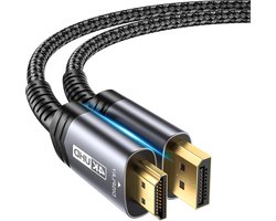 DisplayPort naar HDMI-kabel 3m - UHD nylon DP naar HDTV-video - JSAUX - monitor projector desktop - AMD NVIDIA Lenovo HP ThinkPad