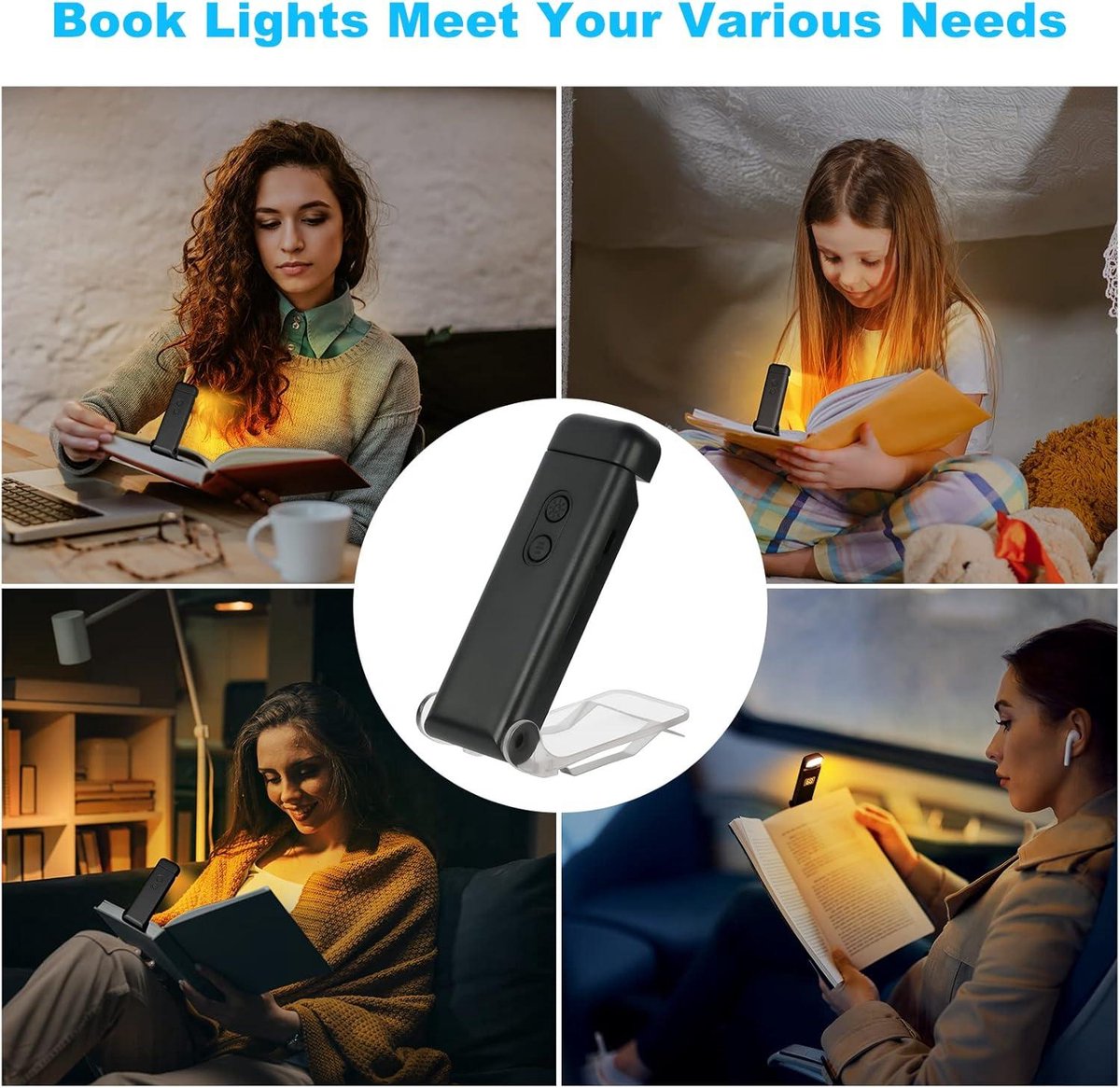 Lámpara de lectura LED para libros - Lámpara de escritorio recargable