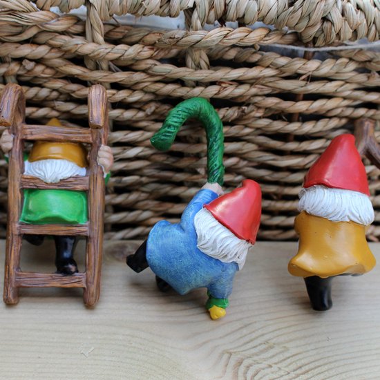 Pendentifs pour Gnomes grimpants 3 pièces, Perfect pour les Pots de fleurs , Décoration de Jardin et de balcon