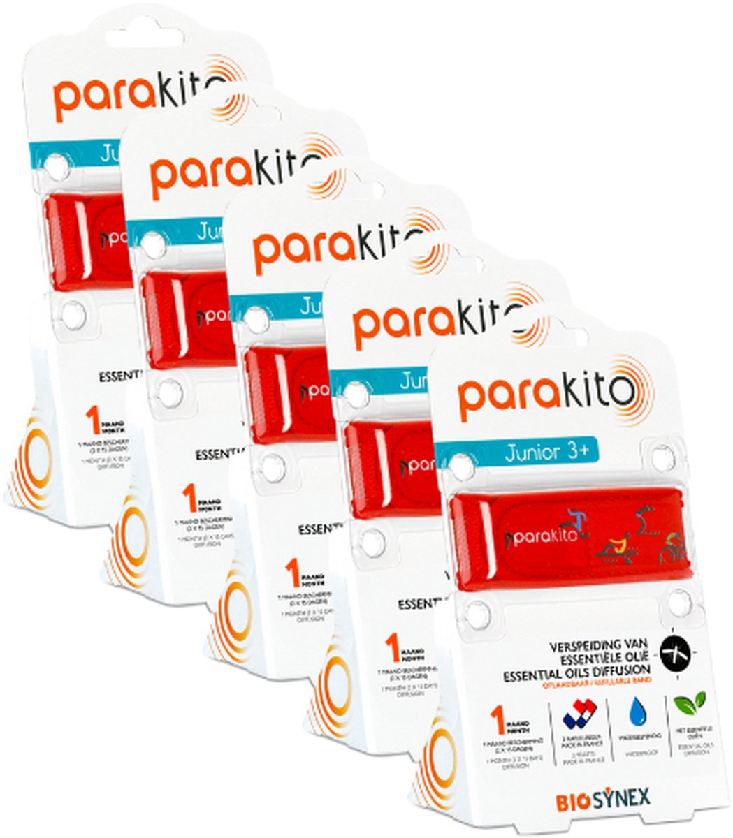 Goedkoopste Parakito Anti-Muggen Armband - Navulbaar - Langdurige Bescherming - Insectenwerend - Sport x5