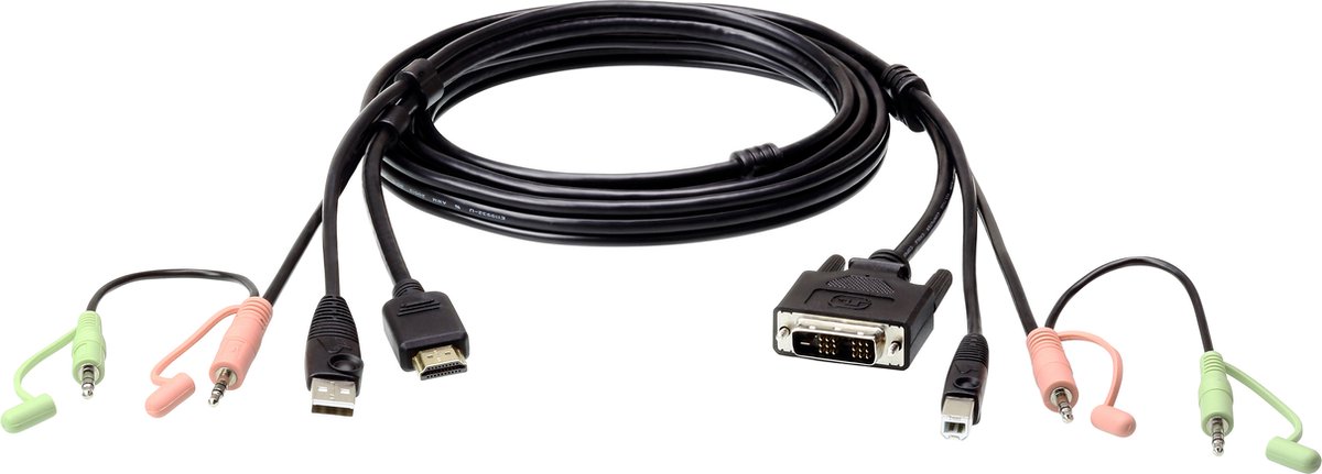 Aten 2L-7D02DH HDMI DVI-D Zwart kabeladapter/verloopstukje