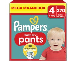 Pampers - Baby Dry Pants - Maat 4 - Mega Maandbox - 270 stuks - 9/15 KG