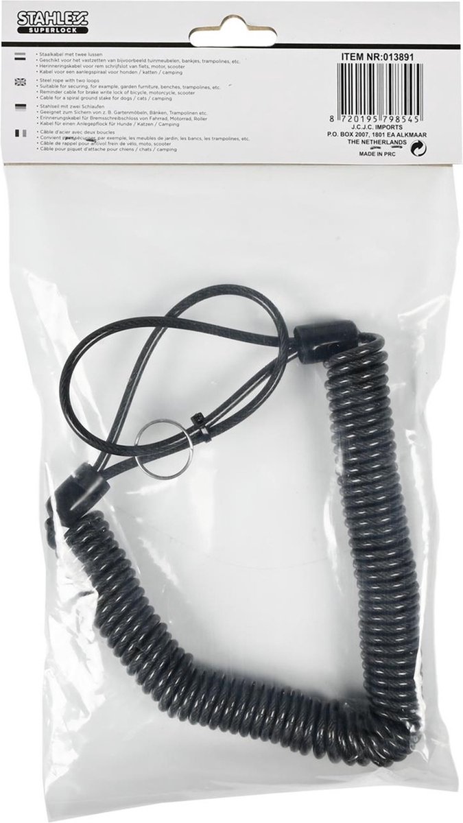Stahlex Staalkabel met lussen - 5 meter x 4 millimeter - geplastificeerd - kabelslot - terraskabel van Stahlex — afbeelding 3