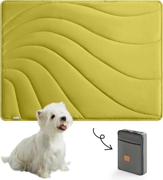 United Pets Lazy Dog Mat – Coussin Portable et piable pour Chiens, Lit de Restaurant et de Voyage, Tapis léger. Couleur: Noir/Rose. 100 g